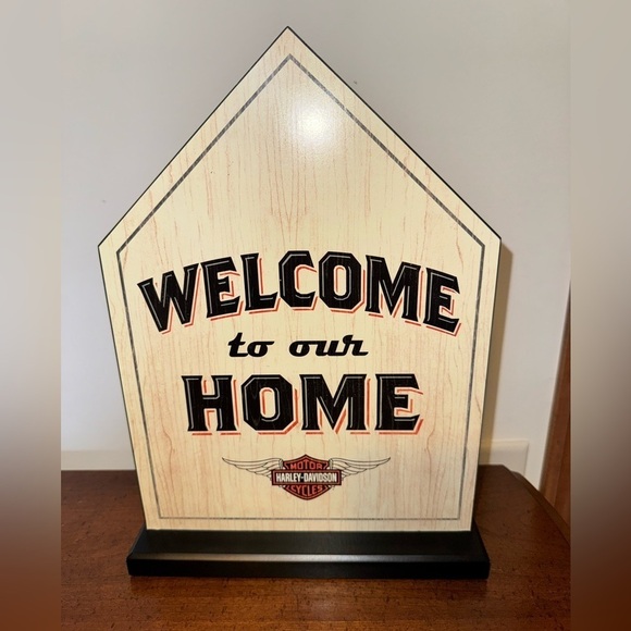Hallmark Harley Davidson “Welcome to Our Home” Wood Sign - Picture 1 of 6